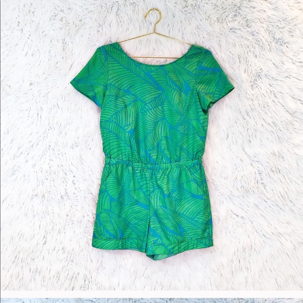 Loft palm leaf romper